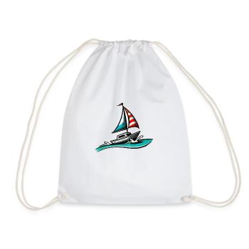 Boat Sailing - Drawstring Bag - white - Front