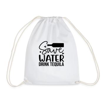 Save water drink tequila - Drawstring Bag - white - Front