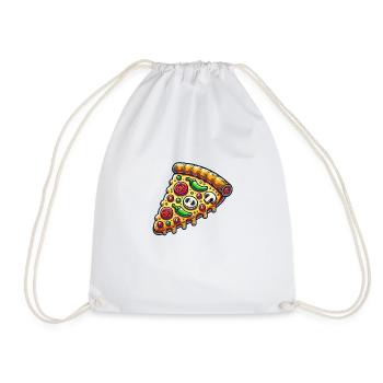 pizza - Drawstring Bag - white - Front