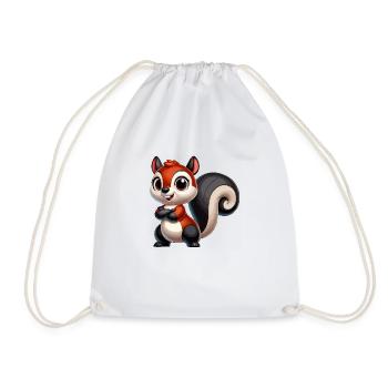 Écureuil à queue noire - Sac de sport léger - blanc - Devant