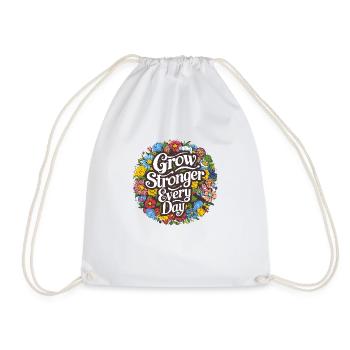 Grow stronger - Drawstring Bag - white - Front