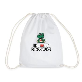 I Heart Dinosaurs T-Shirt - Drawstring Bag - white - Front