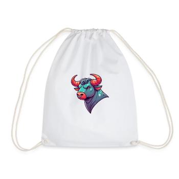 Taurus Cartoon - Drawstring Bag - white - Front