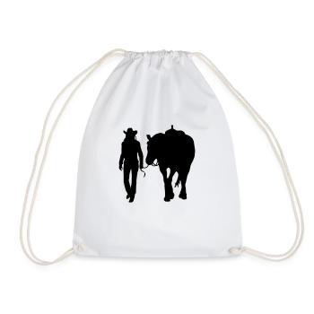 Western Riding Western Girl avec cheval - Sac de sport léger - blanc - Devant