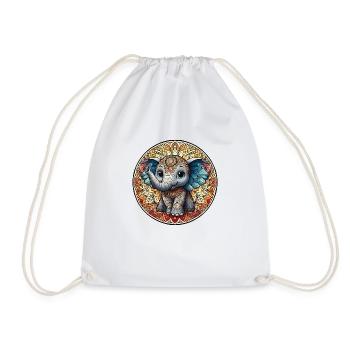 Indian mantra elephant junior - Drawstring Bag - white - Front