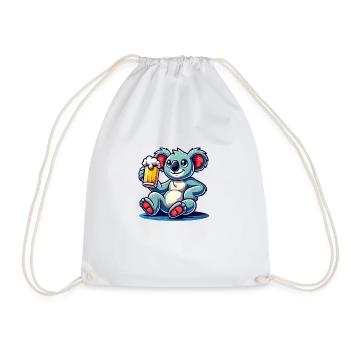 Koala Bear Beer Comic - Drawstring Bag - white - Front