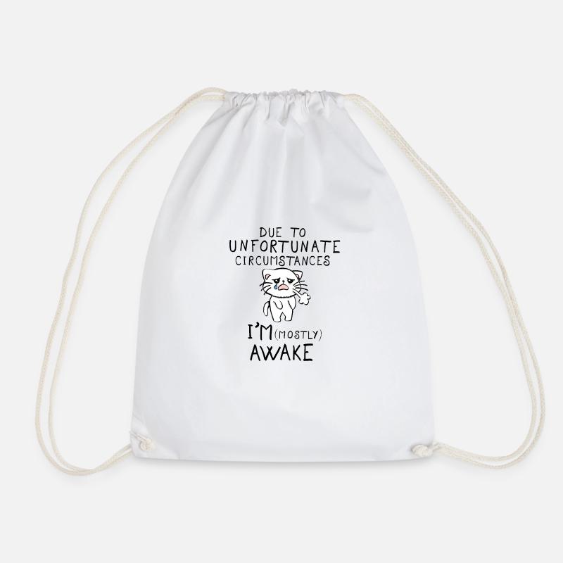 Unfortunately Awake Kitten - Sac de sport léger - blanc