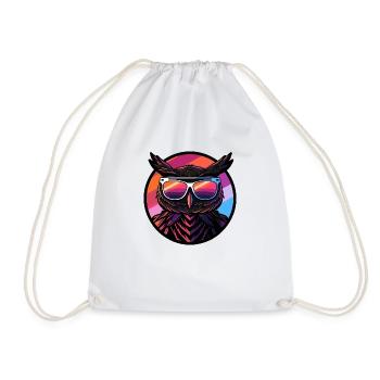 Owl Cool Summer - Drawstring Bag - white - Front