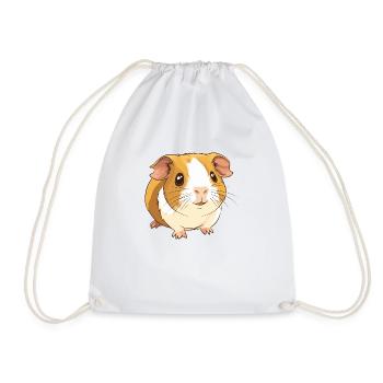 little cute guinea pig - Drawstring Bag - white - Front