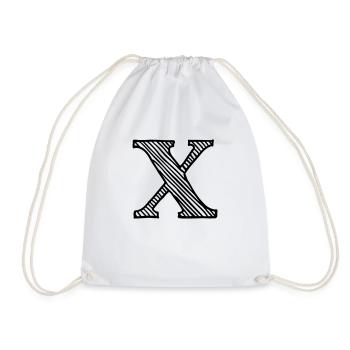 X Hatched - Drawstring Bag - white - Front