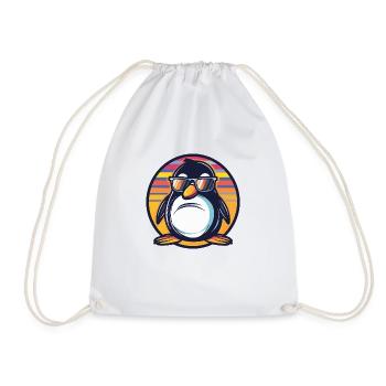Penguin Comic Cool - Drawstring Bag - white - Front
