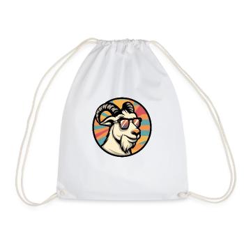 Mountain Goat Comic Cool - Drawstring Bag - white - Front