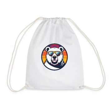 Polar Bear Cool Comic - Drawstring Bag - white - Front