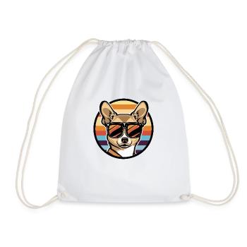 Chihuahua chien bande dessinée cool - Sac de sport léger - blanc - Devant