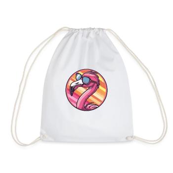 Flamingo Comic Cool - Drawstring Bag - white - Front