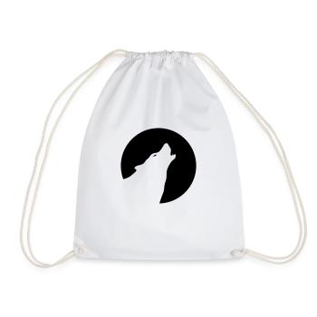 wolf - Drawstring Bag - white - Front