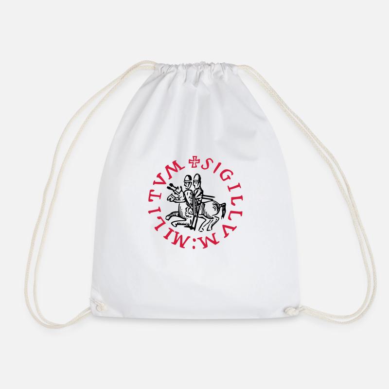 templars knights symbol - Drawstring Bag - white