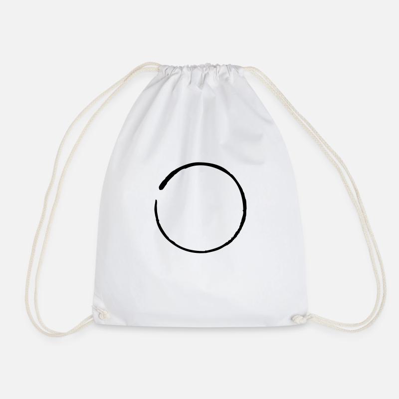 Zen, Buddhism, circle, meditation, - Drawstring Bag - white