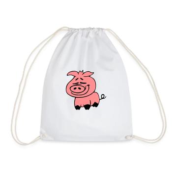Niedliches Nettes Cartoon Comic Ferkel Schwein - Turnbeutel - Weiß - Vorne
