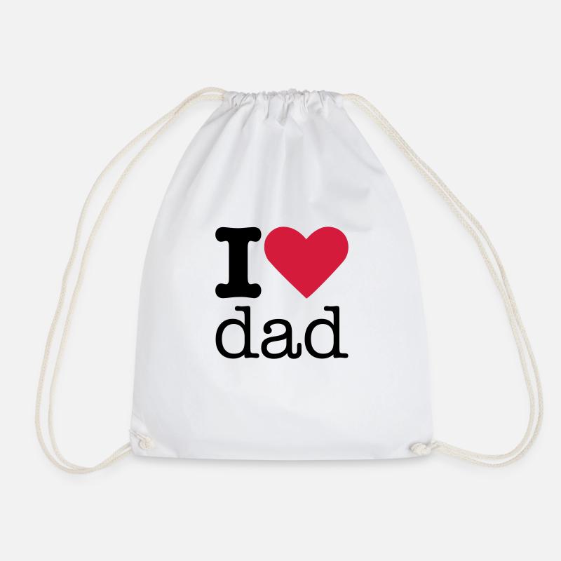 I Love Dad - Drawstring Bag - white