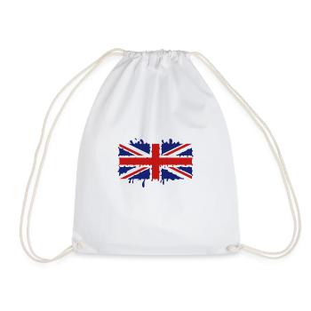 Dripping Union Jack - Drawstring Bag - white - Front