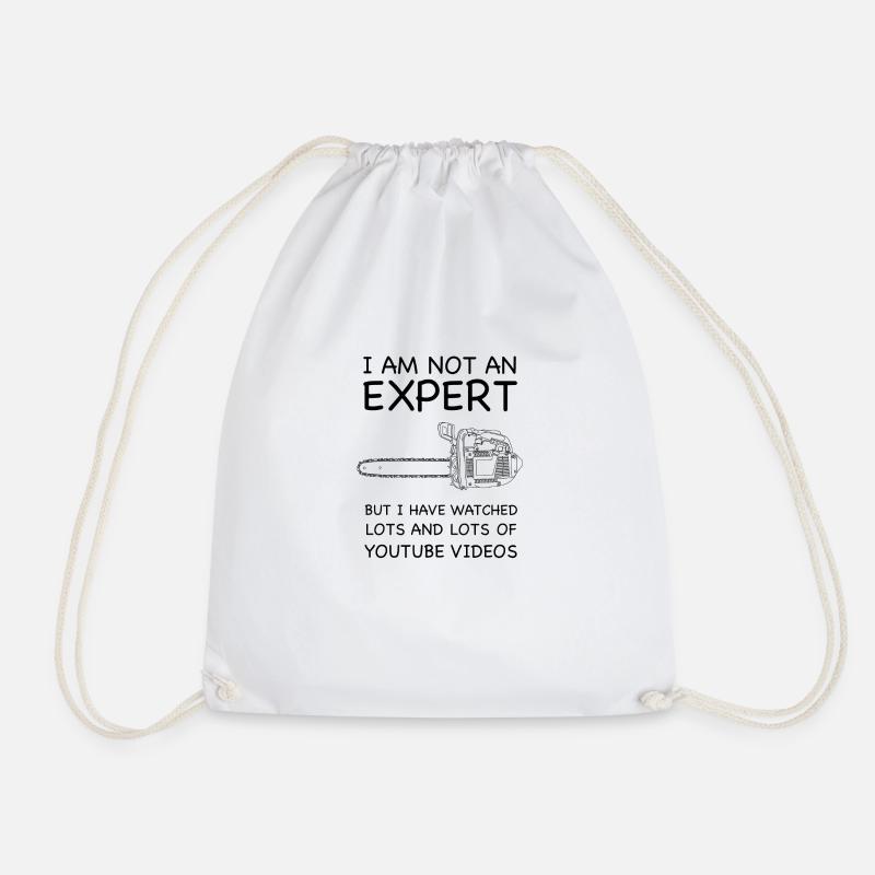 Chainsaw expert - Drawstring Bag - white