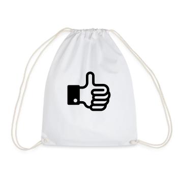 Daumen hoch / Thumb up - Drawstring Bag - white - Front
