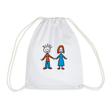 couple - Drawstring Bag - white - Front