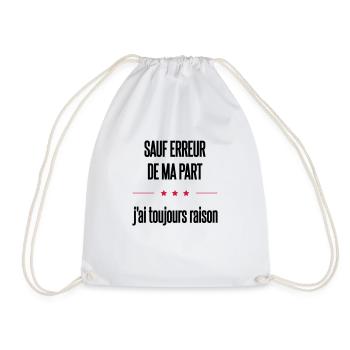 sauf erreur - Sac de sport léger - blanc - Devant