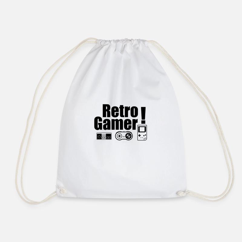 Retro Gamer! - Drawstring Bag - white