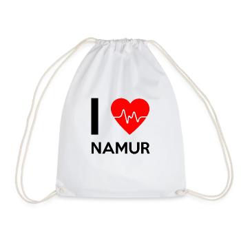 J'aime Namur - I Love Namur - Sac de sport léger - blanc - Devant