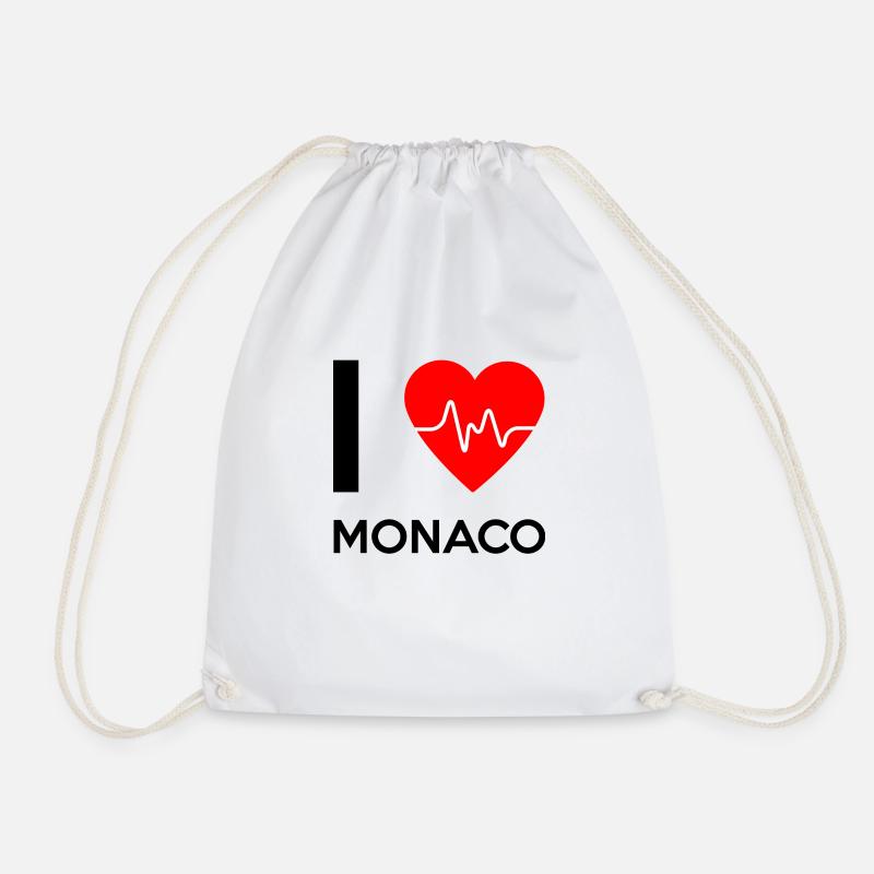 I Love Monaco - Ich liebe Monaco - Turnbeutel - Weiß