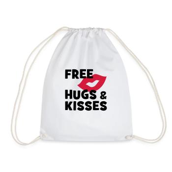 free hugs & kisses - Turnbeutel - Weiß - Vorne