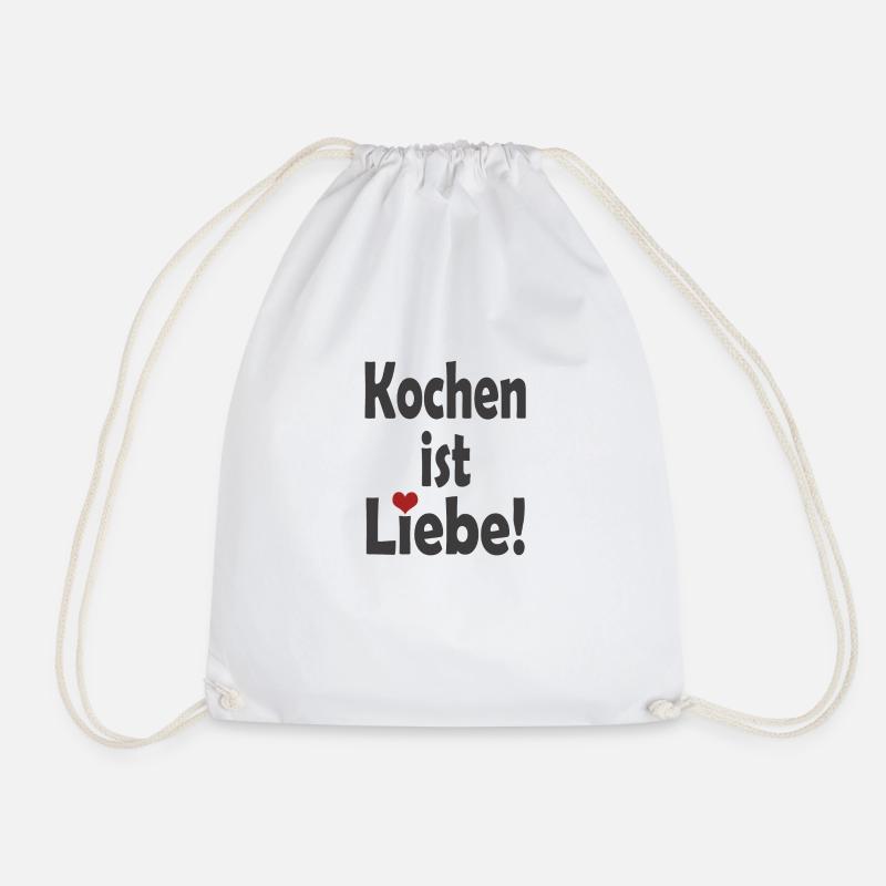 Kochen ist Liebe - Turnbeutel - Weiß