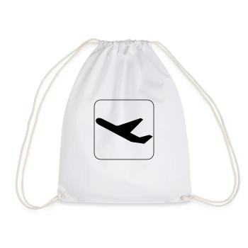Symbol Abflug - Start - Departure - Turnbeutel - Weiß - Vorne