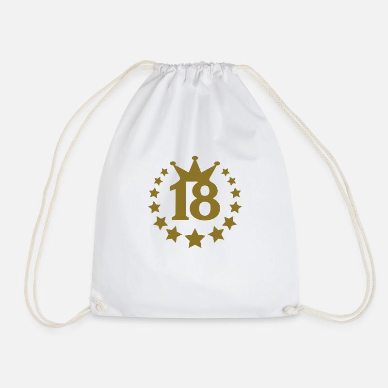 18_real_stars_crown - Drawstring Bag - white