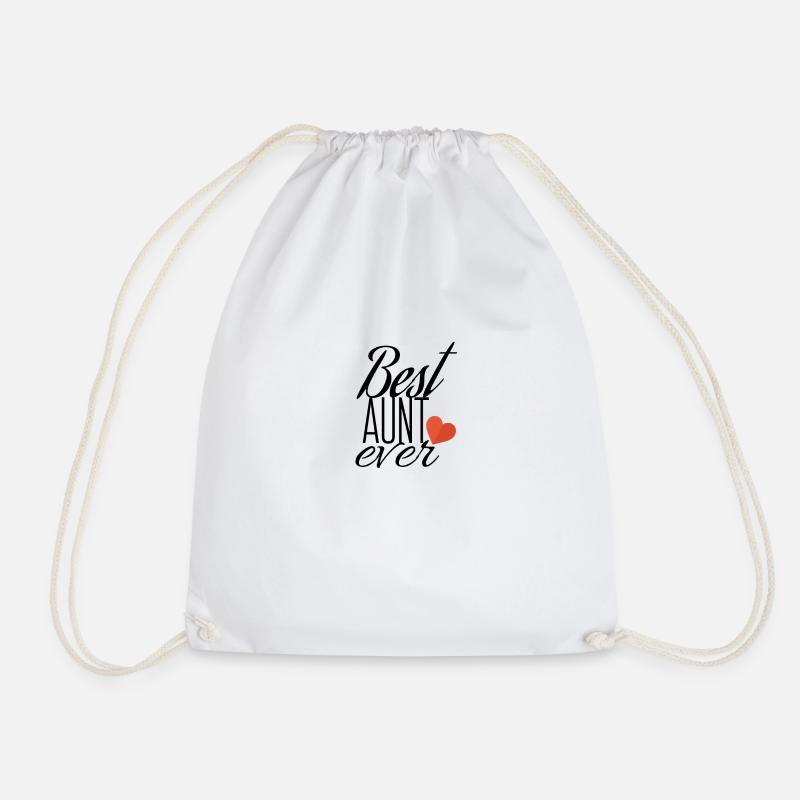 Best Aunt Ever - Drawstring Bag - white