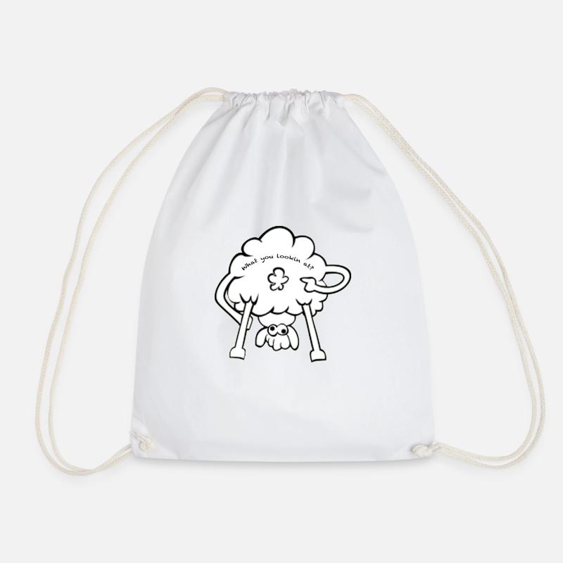 Sheep - Drawstring Bag - white
