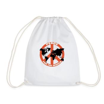 peace_01 - Drawstring Bag - white - Front