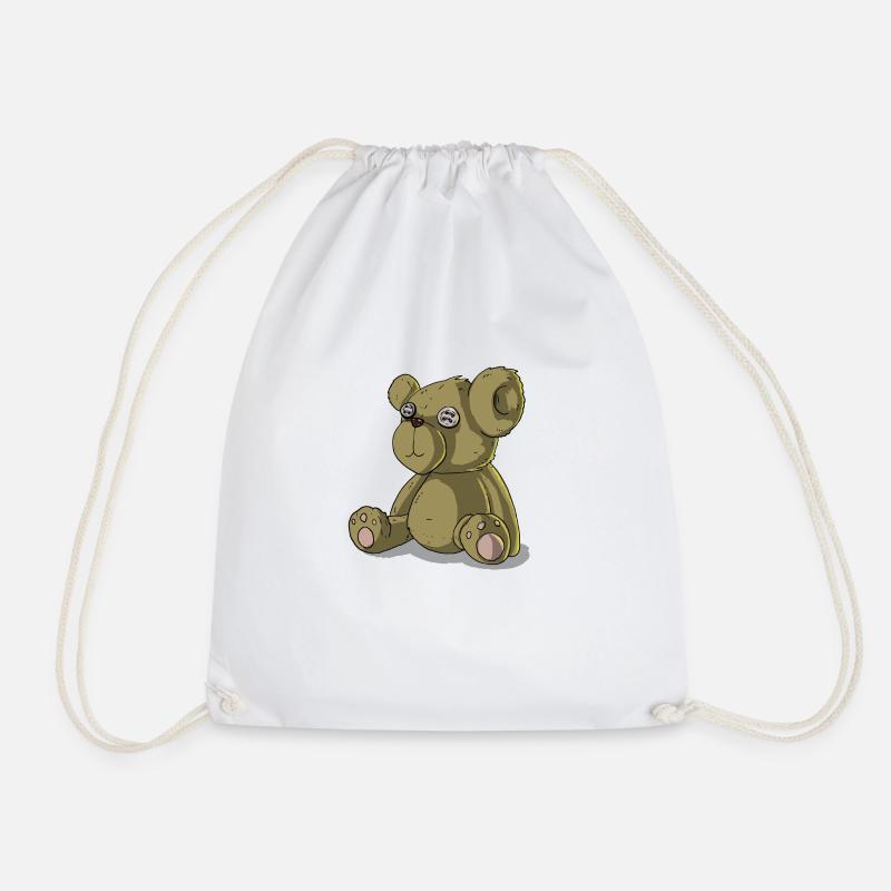Teddy bear - Drawstring Bag - white