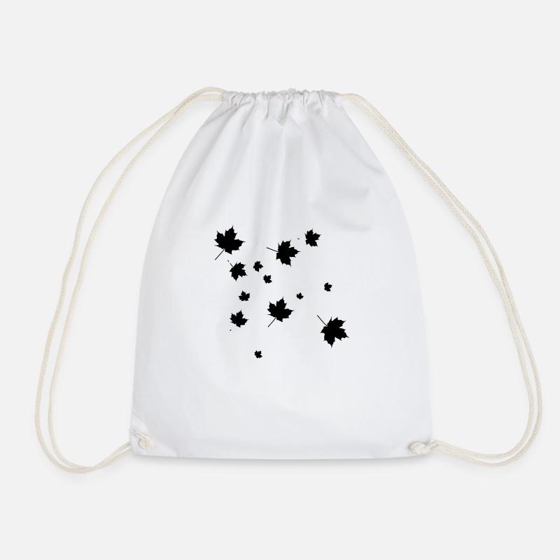 leaves - Drawstring Bag - white