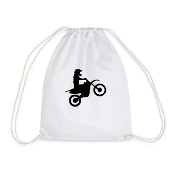 motocross - Drawstring Bag - white - Front