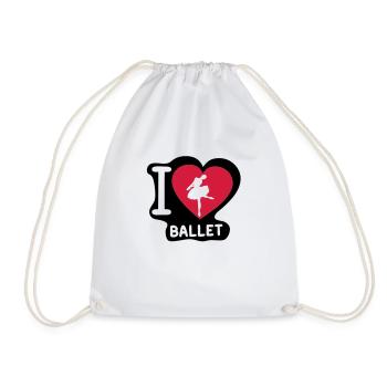 love coeur heart danseuse ballet dancer1 - Sac de sport léger - blanc - Devant