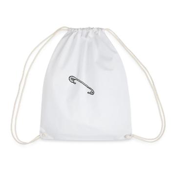 nappy pin - Drawstring Bag - white - Front