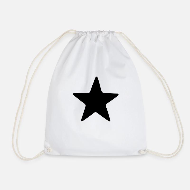 star - Drawstring Bag - white