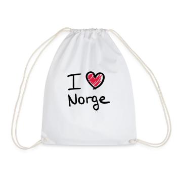 i_love_norge__f2 - Turnbeutel - Weiß - Vorne