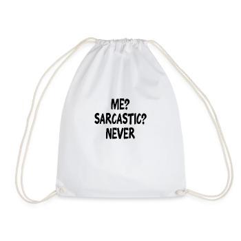 sarcasm - Drawstring Bag - white - Front