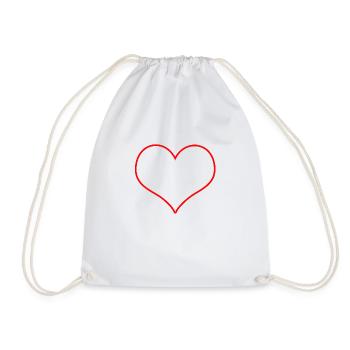 coeur transparent rouge - Sac de sport léger - blanc - Devant