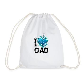 I love dad uk - Drawstring Bag - white - Front