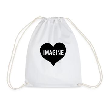IMAGINE LOVE - Drawstring Bag - white - Front